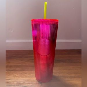 Starbucks Magenta Striped Cup
